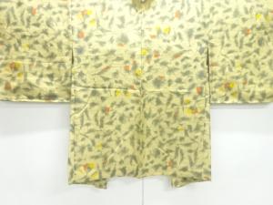 草葉模様手織り紬羽織